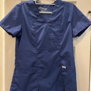 Grey's Anatomy Navy women’s Scrub Top small